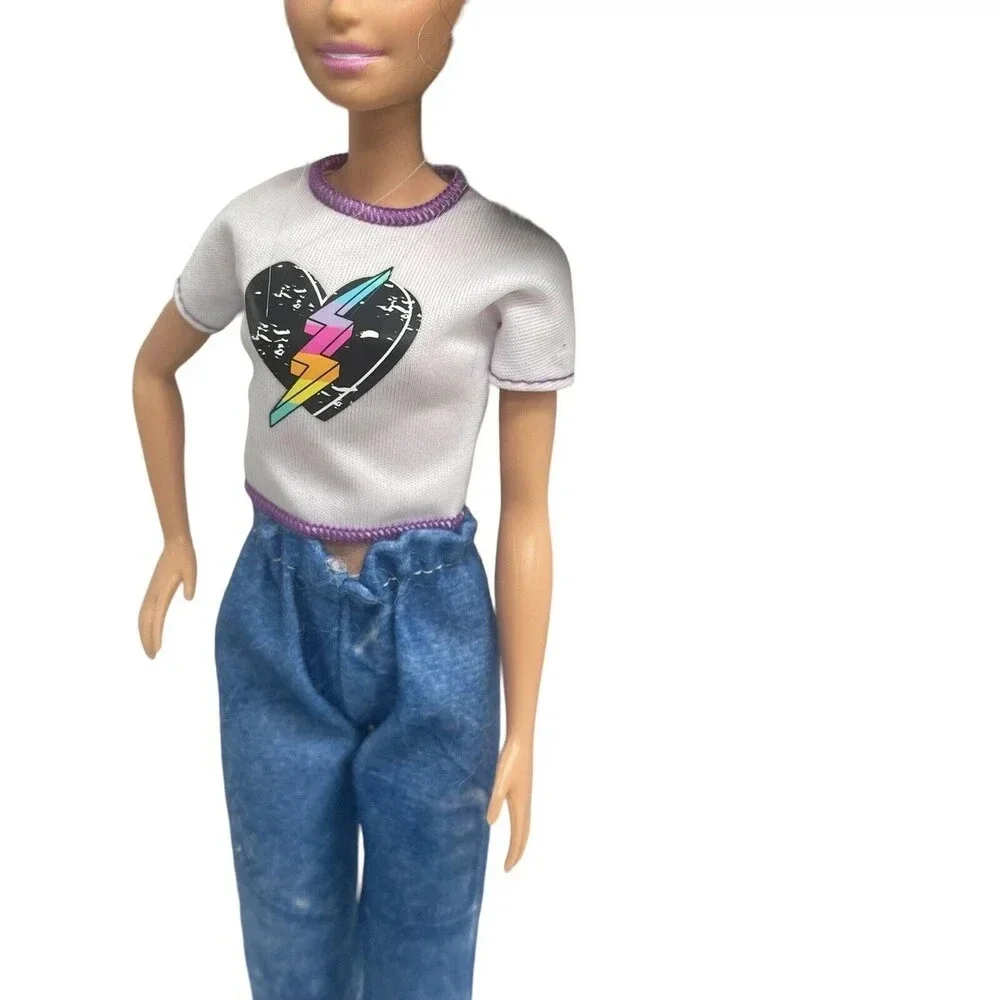 BARBIE Long Rainbow Leopard Hair Side Shaved Color Reveal for OOAK 11”